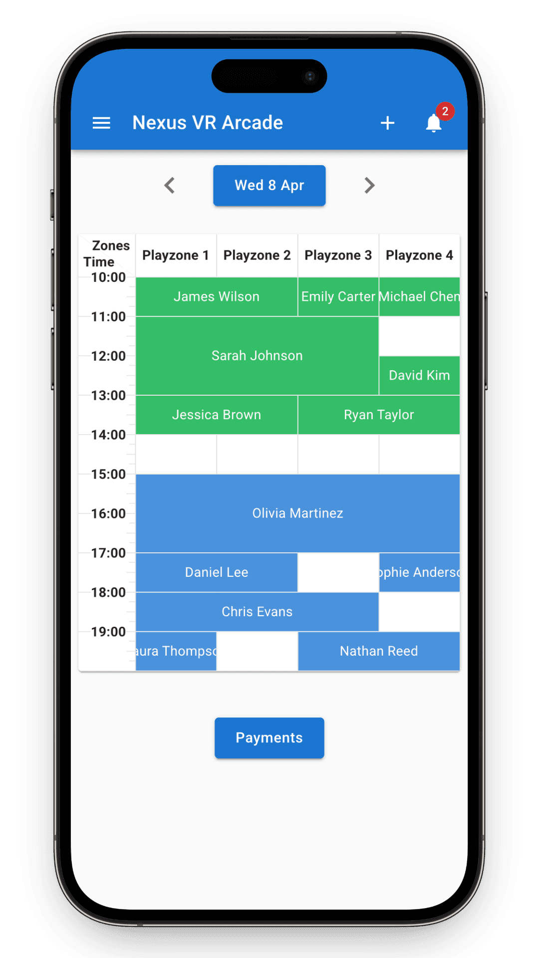 VR-CRM Mobile App Interface